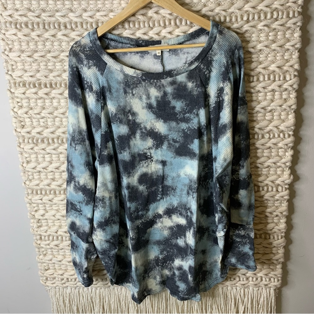 Sweet Lovely Tie Dye Ribbed Top